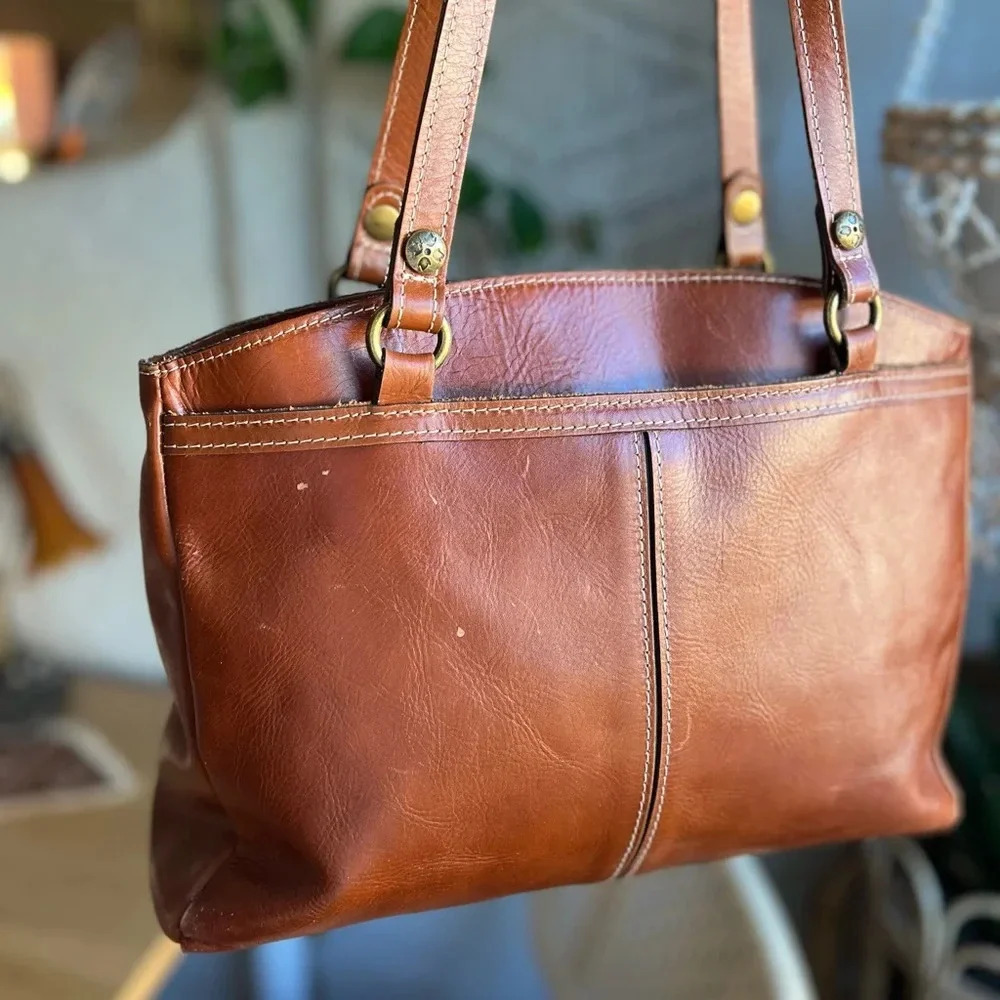 Patricia Nash Heritage Collection Tan Leather Poppy Tote Bag Shoulder Handbag - Picture 9 of 16